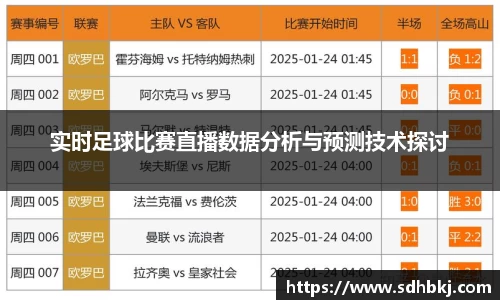 实时足球比赛直播数据分析与预测技术探讨