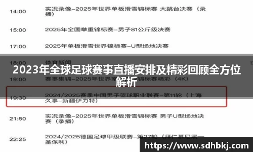 2023年全球足球赛事直播安排及精彩回顾全方位解析